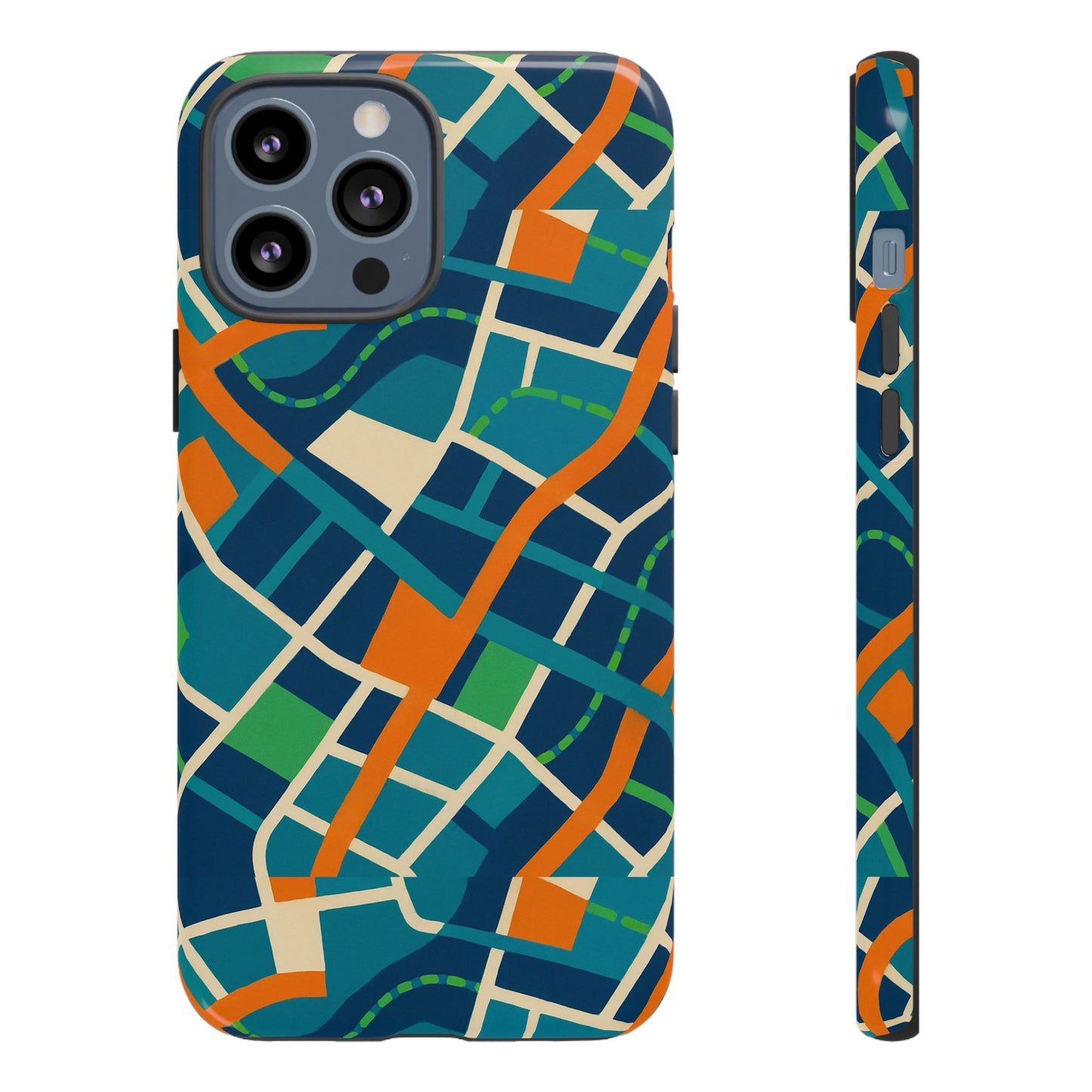 multicolour abstract geometric phone case for stylish protection compatible with iphone 13, 14, 15 & 16 – all models including pro, pro max & plus