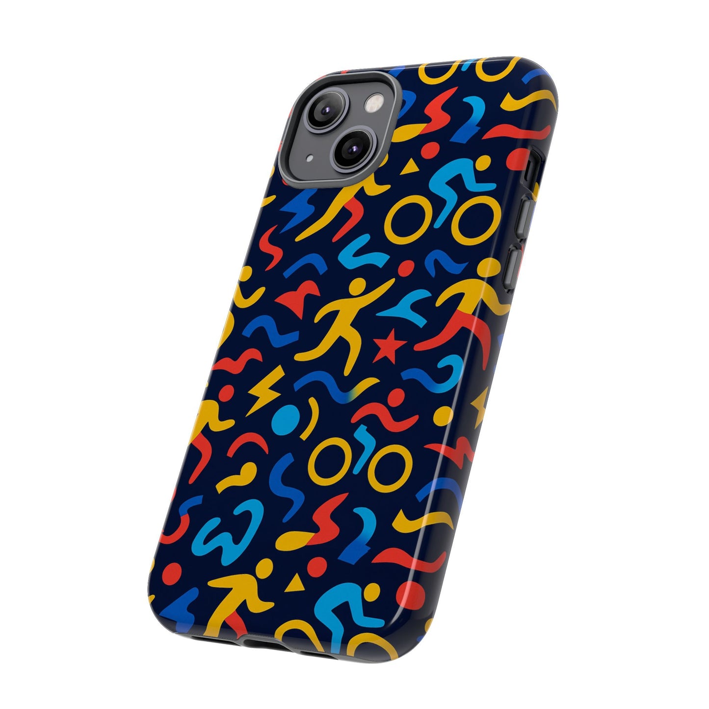 vibrant abstract 3d wrap protective phone case in multicolour design for unisex fashion accessory compatible with iphone 13, 14, 15 & 16 – all models including pro, pro max & plus