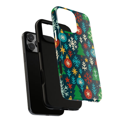 Multicolour 3D Wrap Protective Phone Case with Retro Christmas Design for Stylish Protection – Compatible with iPhone 13, 14, 15 & 16 – All Models Including Pro, Pro Max & Plus