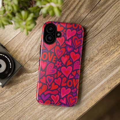Multicolour 3D Heart Pattern Protective Phone Case for Smartphones – Vibrant Design for Stylish Protection, Compatible with iPhone 13, 14, 15 & 16 – all models including Pro, Pro Max & Plus