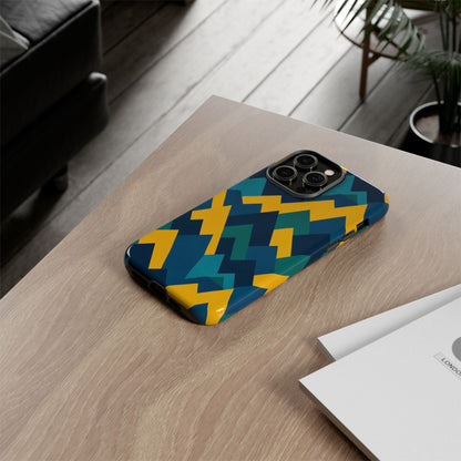 Vibrant Geometric Mountain Design Protective Phone Case for Unique Style and Durable Protection Compatible with iPhone 13, 14, 15 & 16 – all models including Pro, Pro Max & Plus
