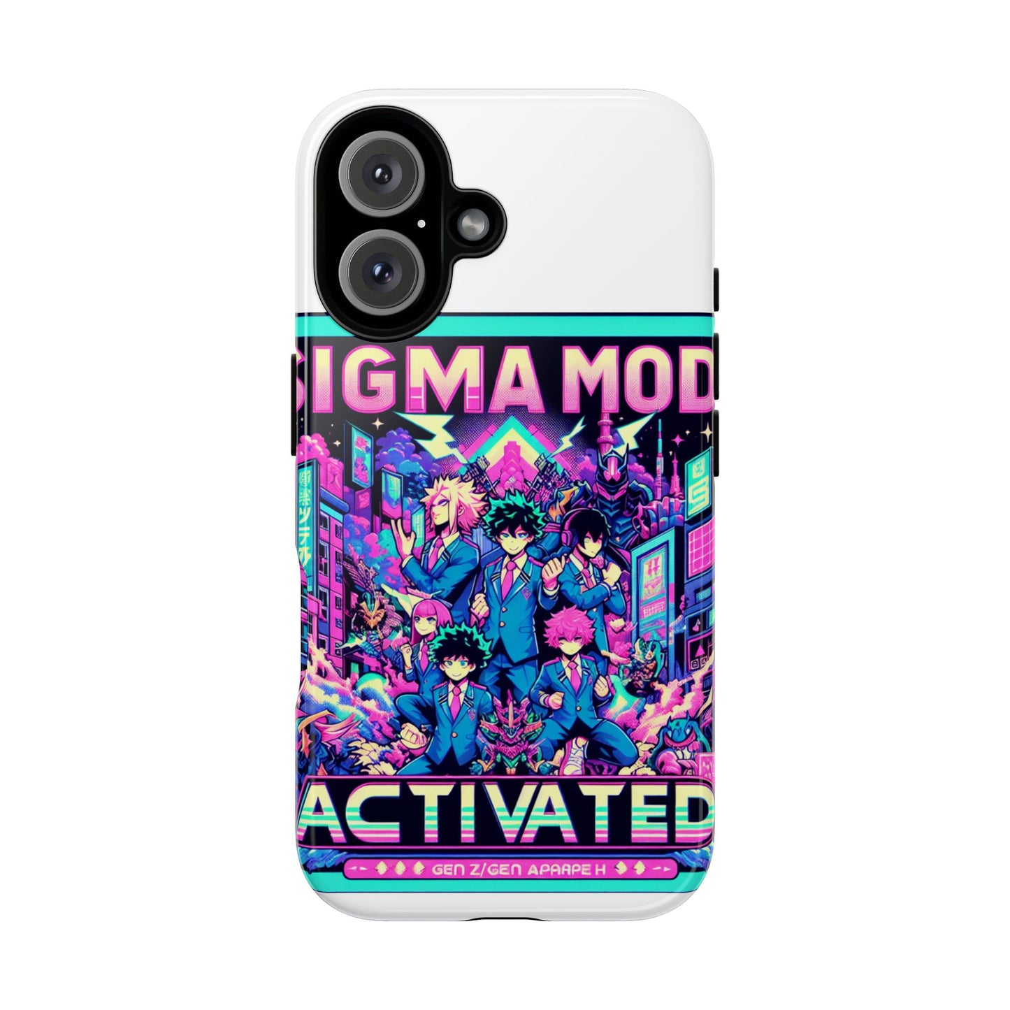 vibrant sigma mode activated protective phone case for anime lovers, 3d wrap design, durable tpu silicone, uv protected, stylish drop protection, gift for friends
