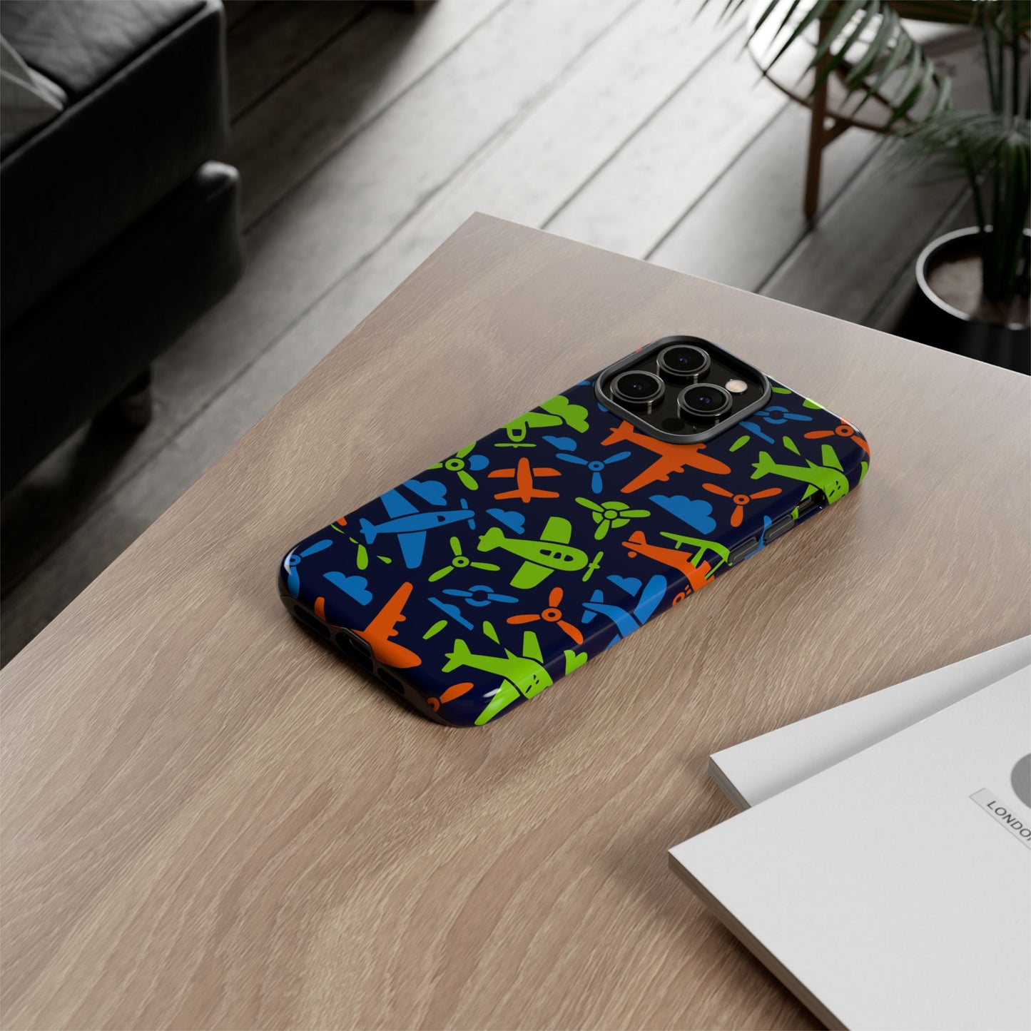 vibrant airplane pattern protective phone case for colourful accessory durable design compatible with iphone 13, 14, 15 & 16 – all models including pro, pro max & plus