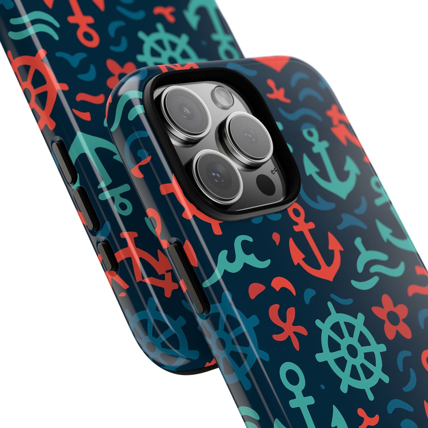 vibrant nautical multicolour 3d wrap protective phone case with retro design for men and women stylish accessory compatible with iphone 13, 14, 15 & 16 – all models including pro, pro max & plus
