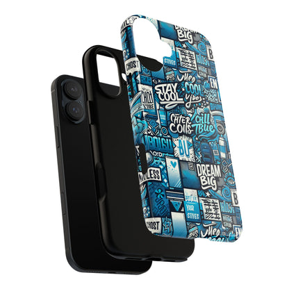 Blue Pattern Image 15 Phone Case With 3D Wrap Design Shock Absorption For Android and iPhone Devices Durable UV Protected Protective Cover