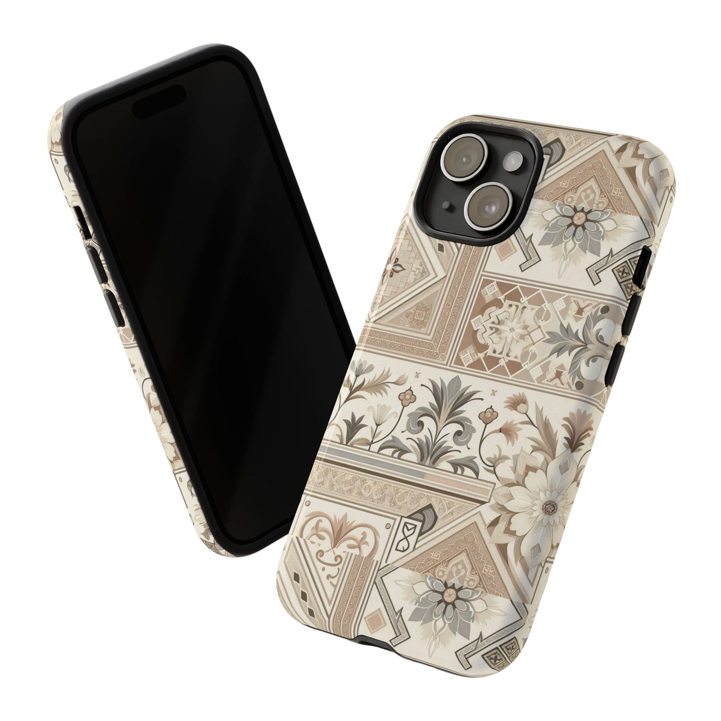 pattern image 5 vibrant 3d phone case for anime and comic fans with ornate tile design, stylish protective cover, suitable for all iphone models including pro max