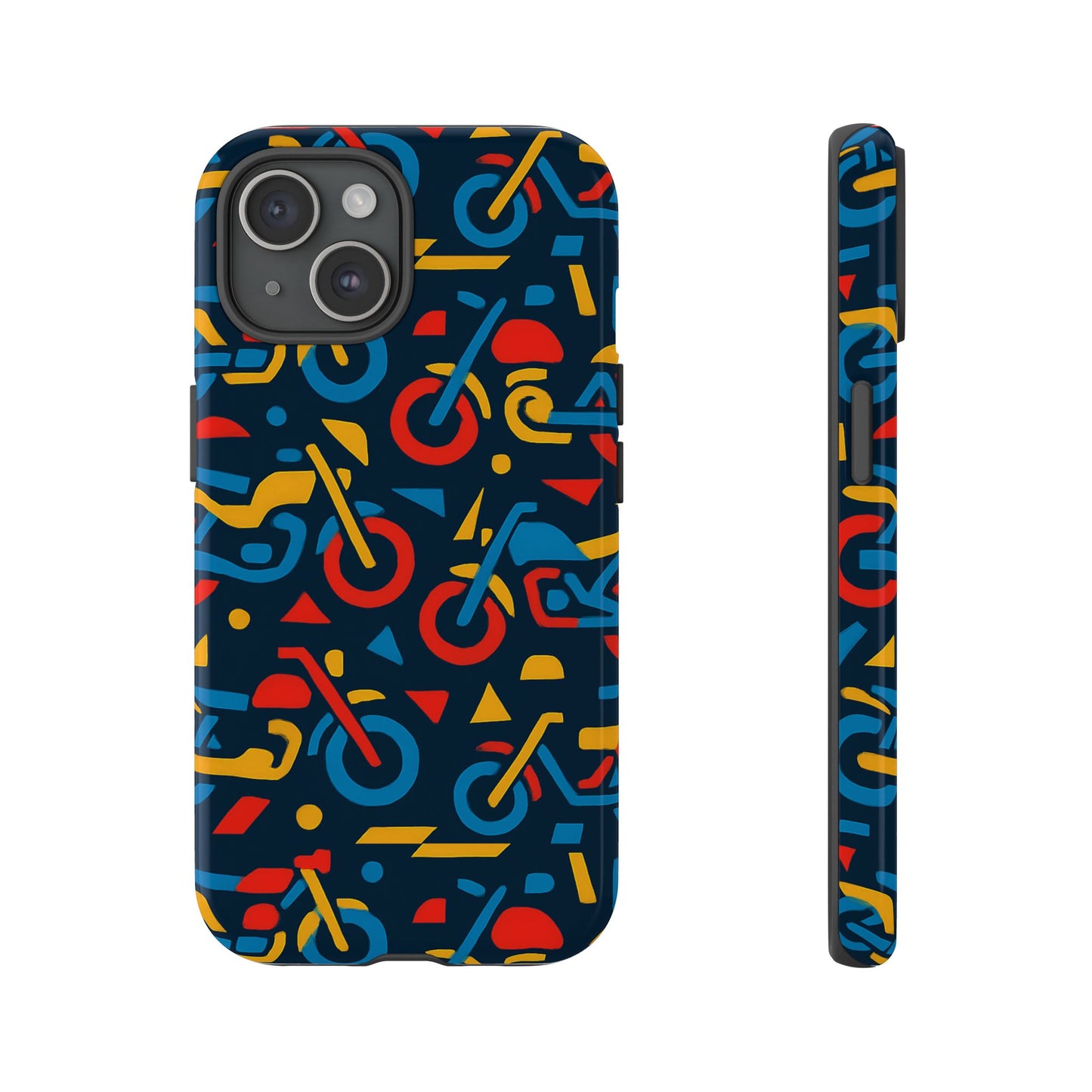 multicolour motorcycle phone case – vibrant art design for stylish protection – compatible with iphone 13, 14, 15 & 16 – all models including pro, pro max & plus