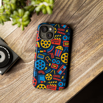 Vibrant 3D Film Reel Protective Phone Case for Unique Style and Robust Protection Compatible with iPhone 13, 14, 15 & 16 – all models including Pro, Pro Max & Plus
