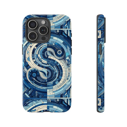 Blue Alphabet S Phone Case for Samsung and iPhone Shockproof Protective Cover with 3D Wrap Design and Vibrant Print
