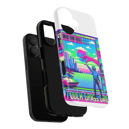 Touch Grass Daily 3D Wrap Protective Phone Case for Smartphones, Durable Shock Absorption, UV Protected, Unique Anime Design, Fun Gift for Tech Enthusiasts