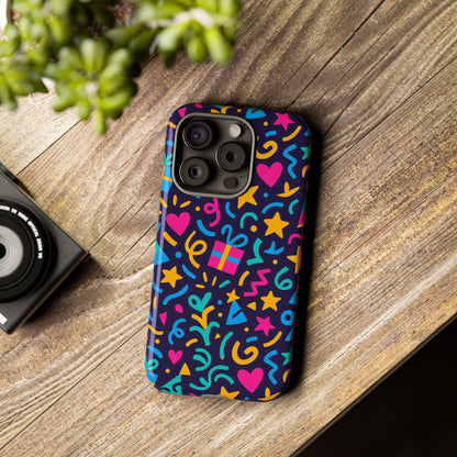 Vibrant Multicolour Retro Phone Case with Fun 3D Design for Stylish Protection and Unique Expression Compatible with iPhone 13, 14, 15 & 16 – all models including Pro, Pro Max & Plus