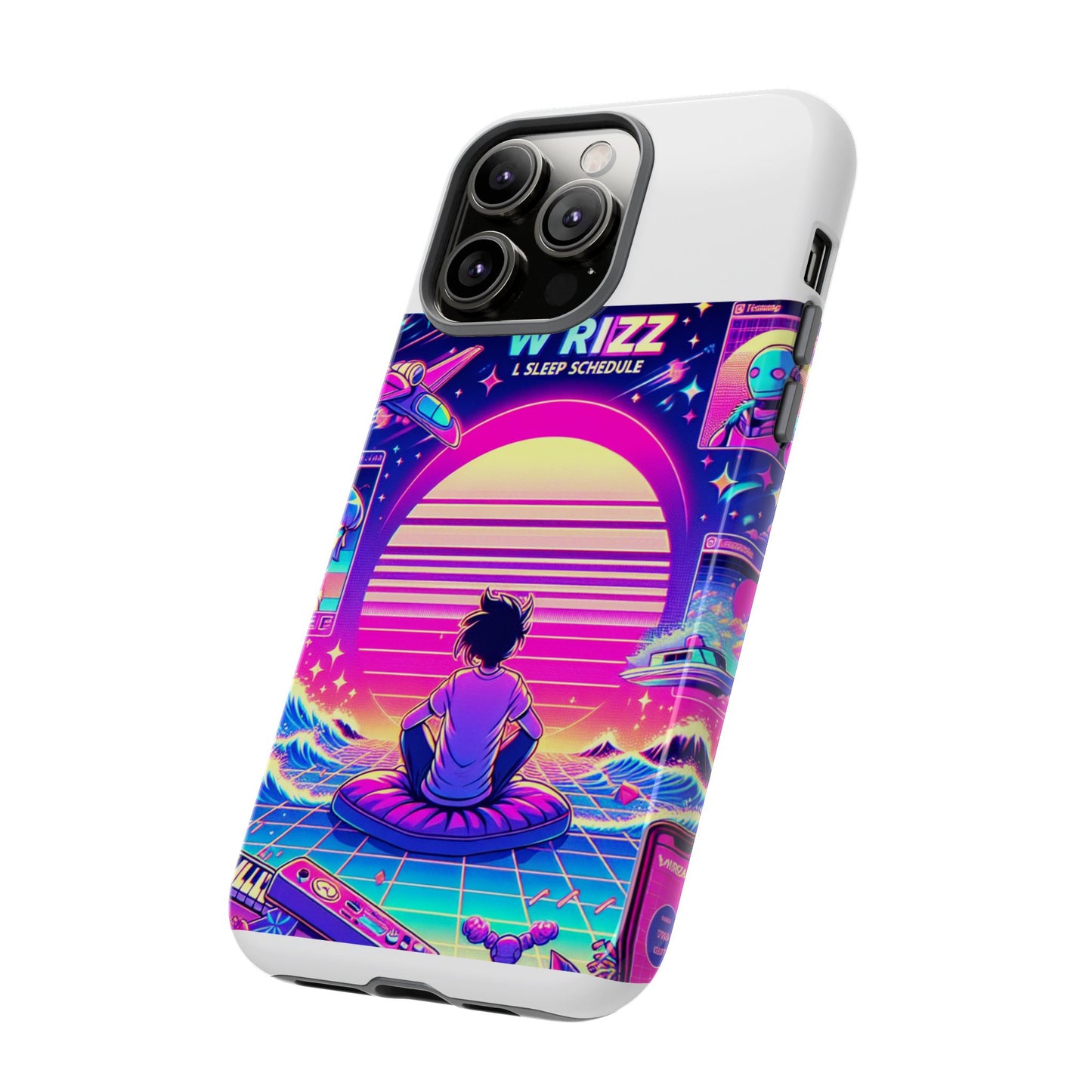 w rizz l sleep schedule protective phone case for anime lovers