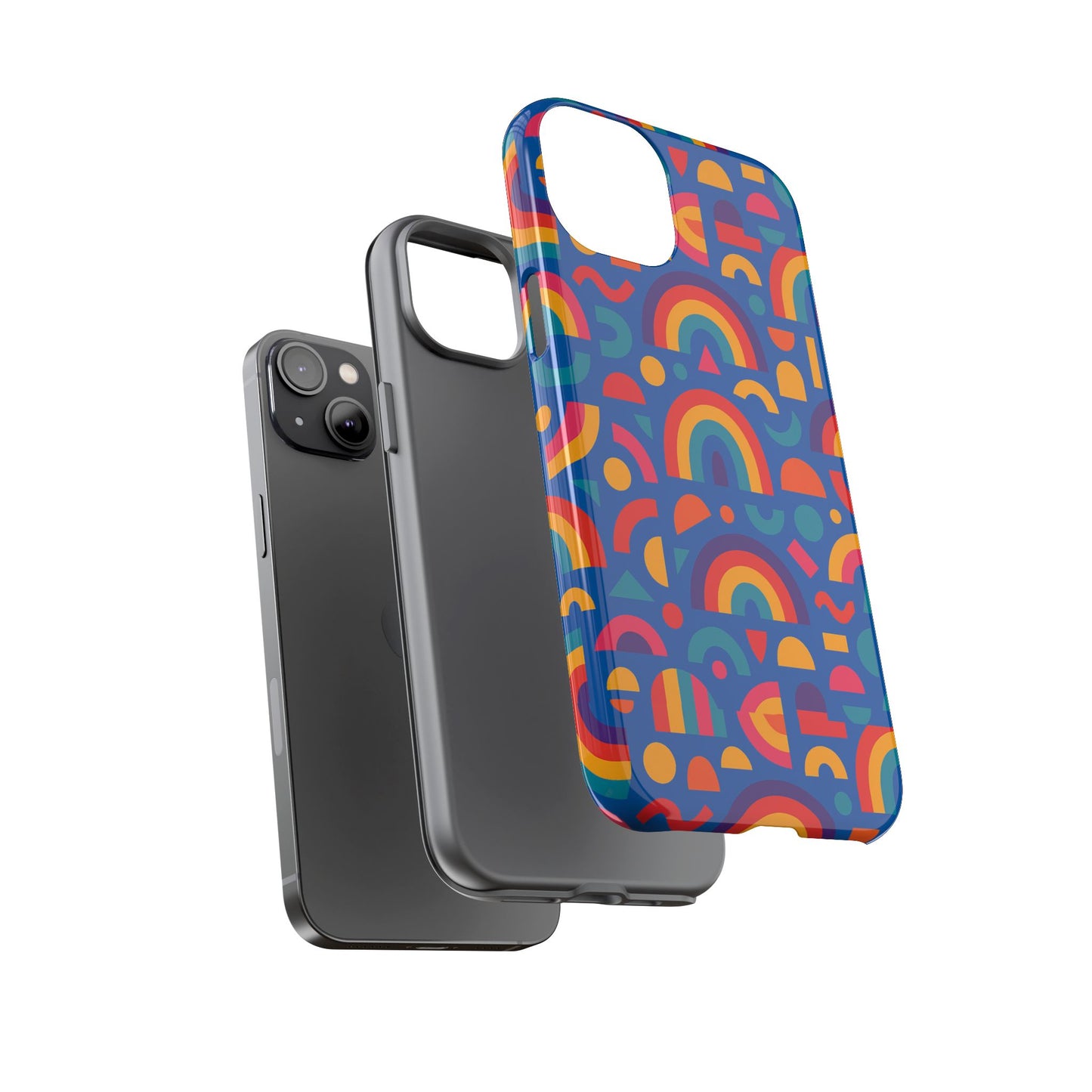 rainbow 3d wrap protective phone case stylish accessory for adults and teens compatible with iphone 13, 14, 15 & 16 – all models including pro, pro max & plus