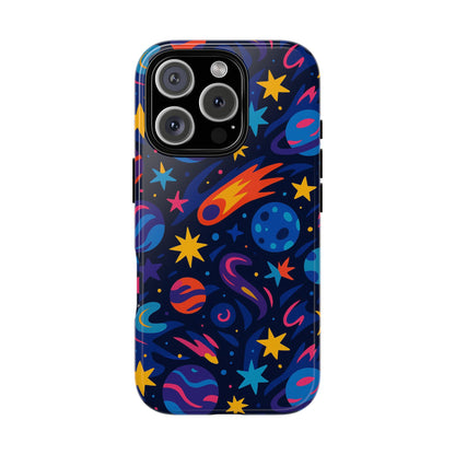 Vibrant 3D Space Design Protective Phone Case for Stylish Protection and Self-Expression Compatible with iPhone 13, 14, 15 & 16 – all models including Pro, Pro Max & Plus