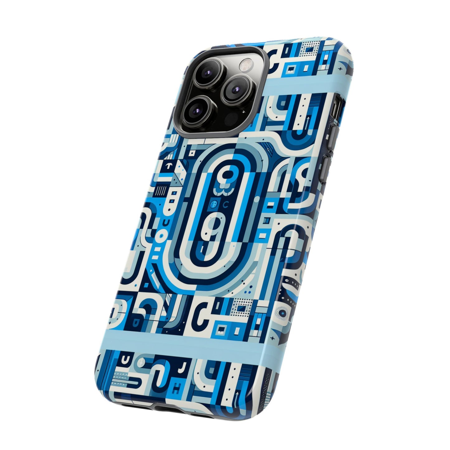blue alphabet u letter phone case with 3d wrap uv protected shock absorption for kids and teenagers