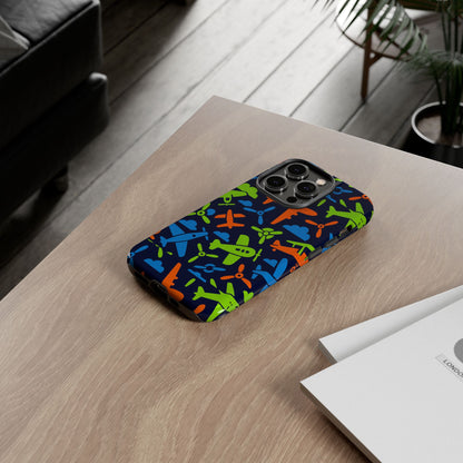 Vibrant Airplane Pattern Protective Phone Case for Colourful Accessory Durable Design Compatible with iPhone 13, 14, 15 & 16 – all models including Pro, Pro Max & Plus