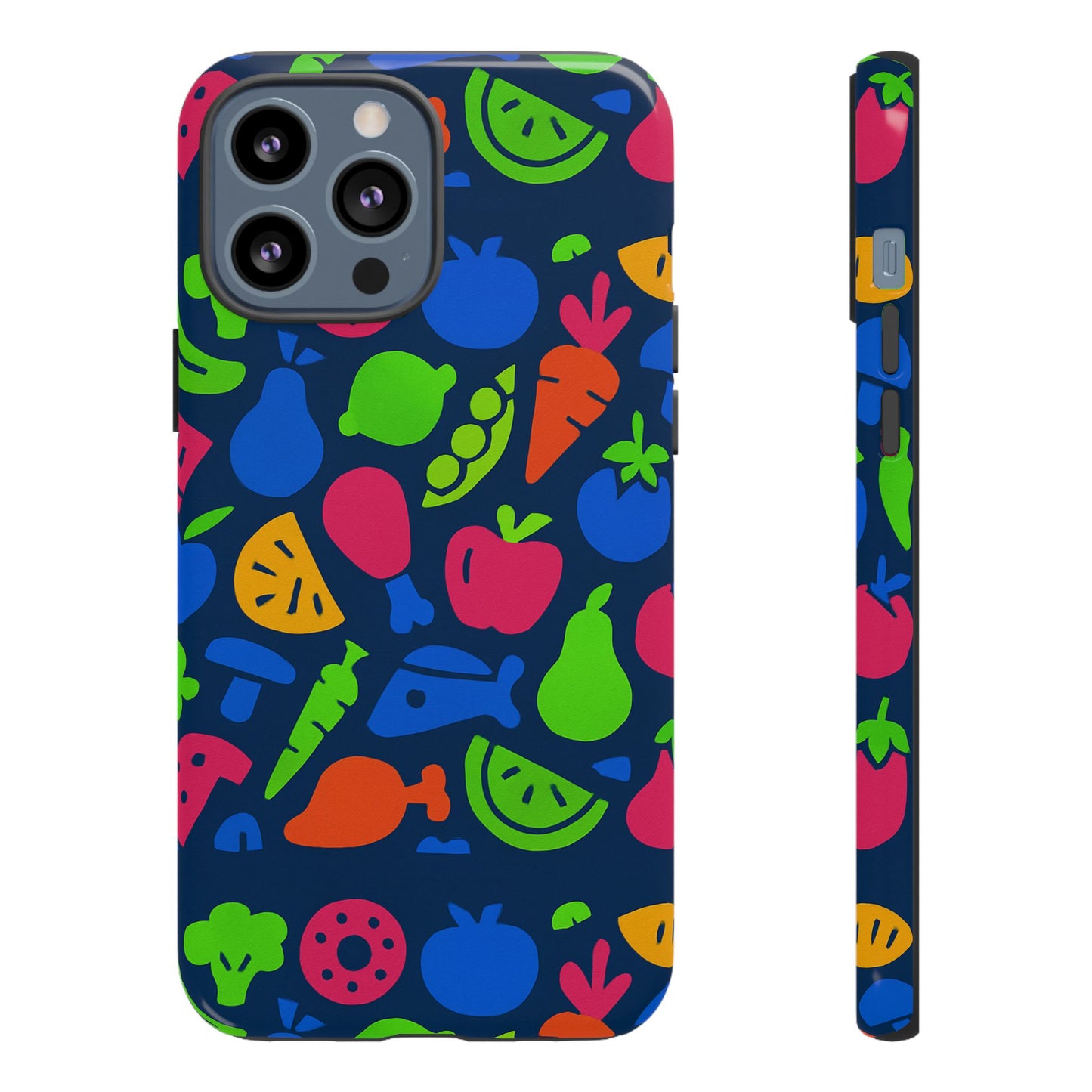 vibrant 3d fruit pattern protective phone case with glossy finish for stylish protection, compatible with iphone 13, 14, 15 & 16 – all models including pro, pro max & plus