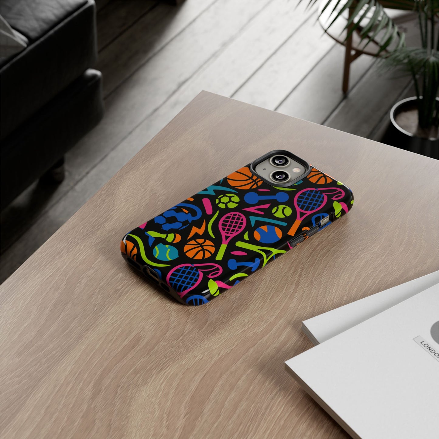 vibrant 3d sport-themed protective phone case in multicolour design for active lifestyle compatible with iphone 13, 14, 15 & 16 – all models including pro, pro max & plus