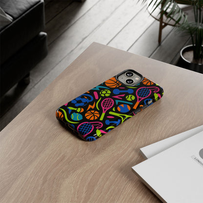 Vibrant 3D Sport-Themed Protective Phone Case in Multicolour Design for Active Lifestyle Compatible with iPhone 13, 14, 15 & 16 – All Models Including Pro, Pro Max & Plus