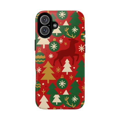 Vibrant Red Christmas Phone Case with Festive 3D Design for Stylish Protection Compatible with iPhone 13, 14, 15 & 16 – all models including Pro, Pro Max & Plus