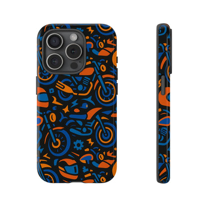 Vibrant Motorcycle Phone Case in Multicolour Design for Stylish Protection Compatible with iPhone 13, 14, 15 & 16 – All Models Including Pro, Pro Max & Plus