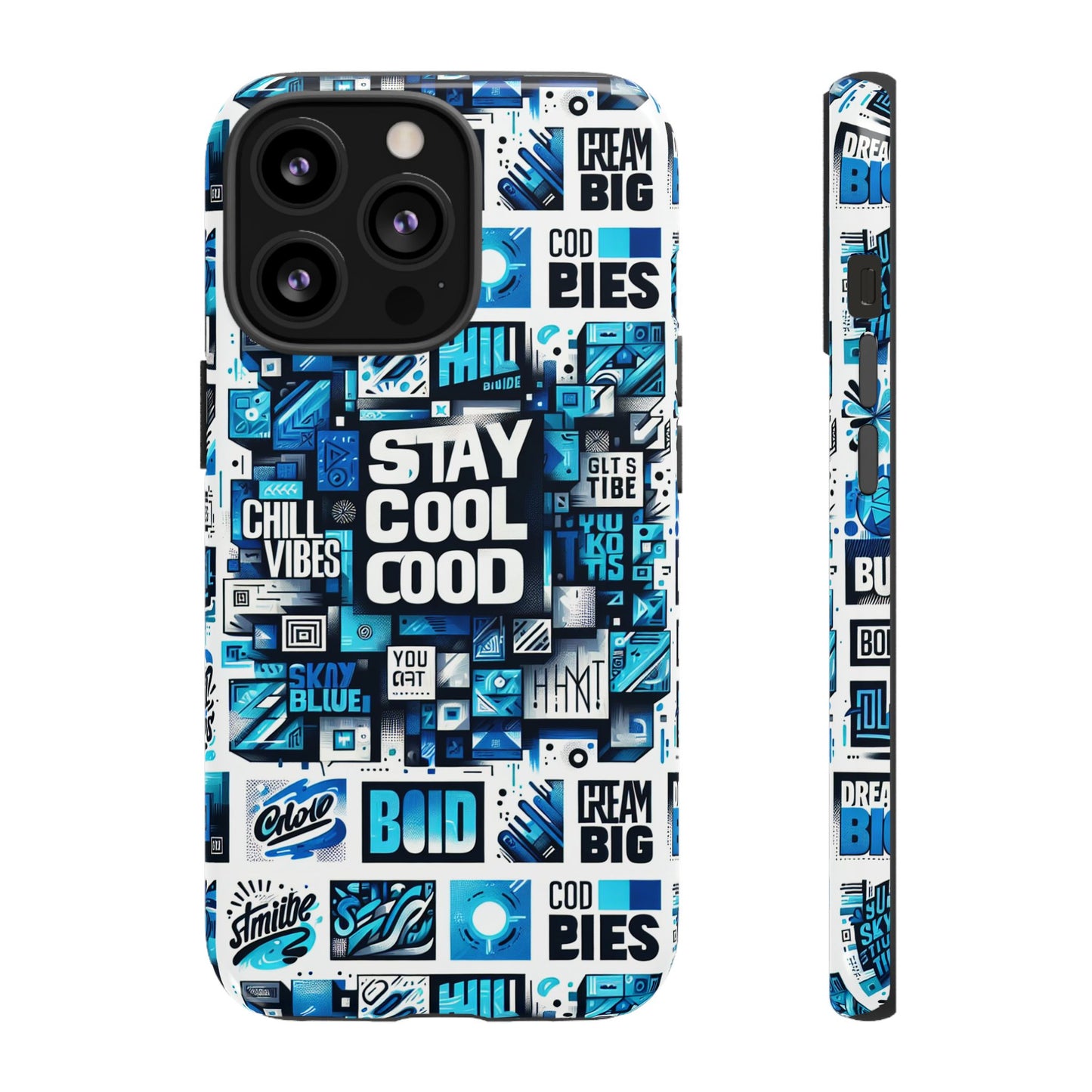 vibrant 3d wrap protective phone case with unique blue graphic design for trendy individuals – stylish protection compatible with iphone 13, 14, 15 & 16 – all models including pro, pro max & plus