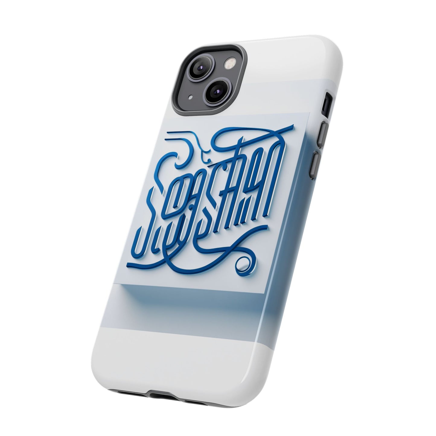 vibrant blue 3d alphabet phone case for stylish protection and unique expression compatible with iphone 13, 14, 15 & 16 – all models including pro, pro max & plus