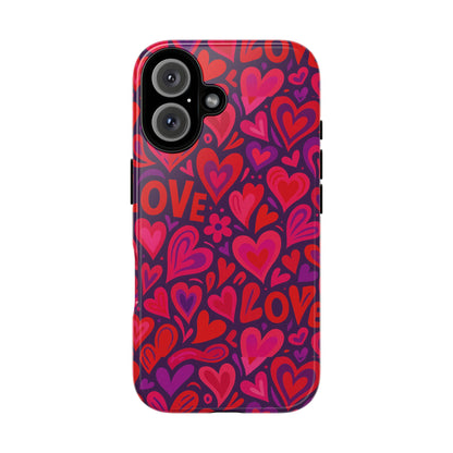 Multicolour 3D Heart Pattern Protective Phone Case for Smartphones – Vibrant Design for Stylish Protection, Compatible with iPhone 13, 14, 15 & 16 – all models including Pro, Pro Max & Plus