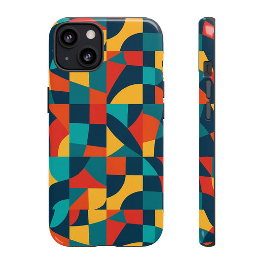 Vibrant Multicolour Geometric 3D Wrap Phone Case for Stylish Protection and Unique Expression Compatible with iPhone 13, 14, 15 & 16 – all models including Pro, Pro Max & Plus