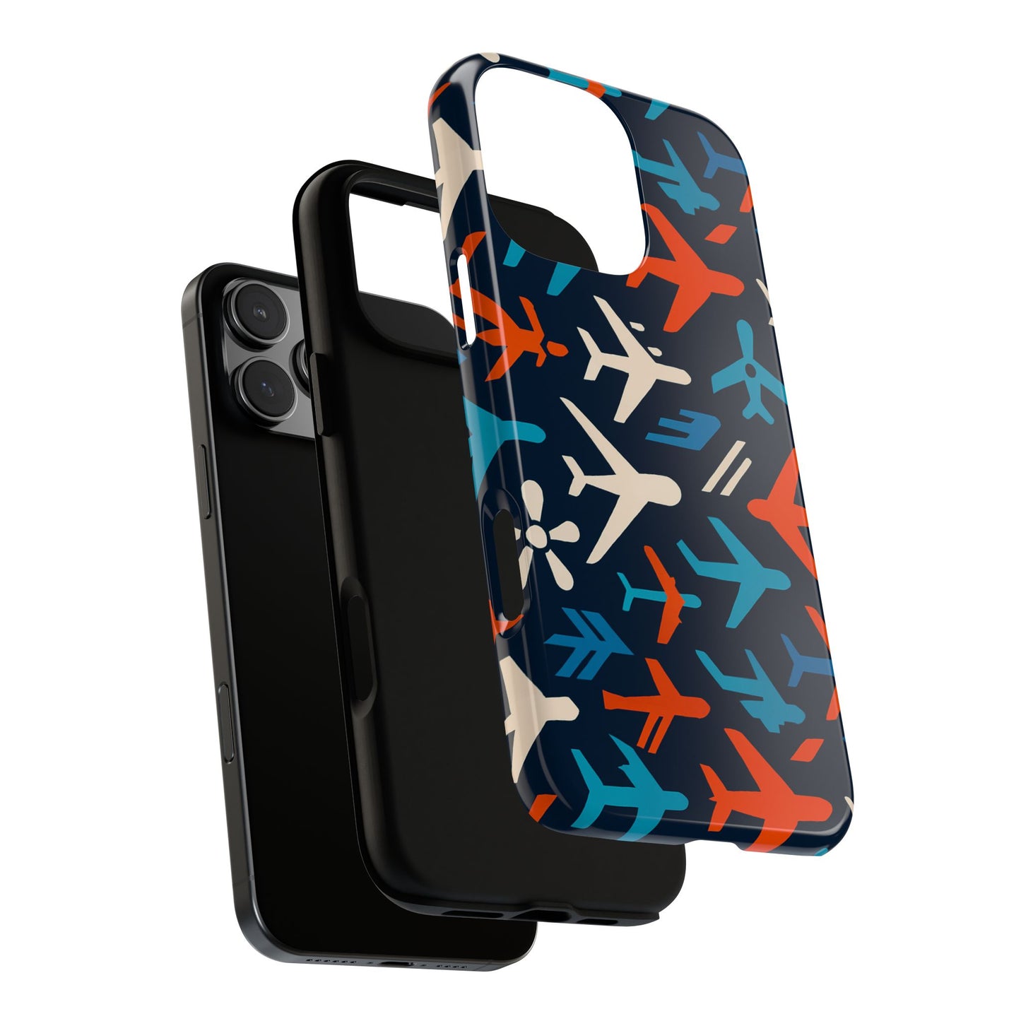vibrant aviation themed protective phone case with 3d wrap design – unique style and durable protection – compatible with iphone 13, 14, 15 & 16 – all models including pro, pro max & plus