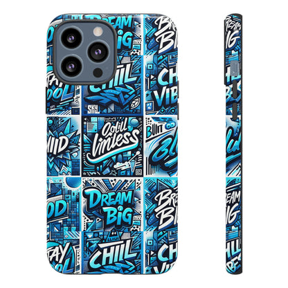 Blue Pattern Image 27 Phone Case for Mobile Phones Shockproof Protective Cover with 3D Wrap Design Anime Comic Style for Men Women and Teenagers