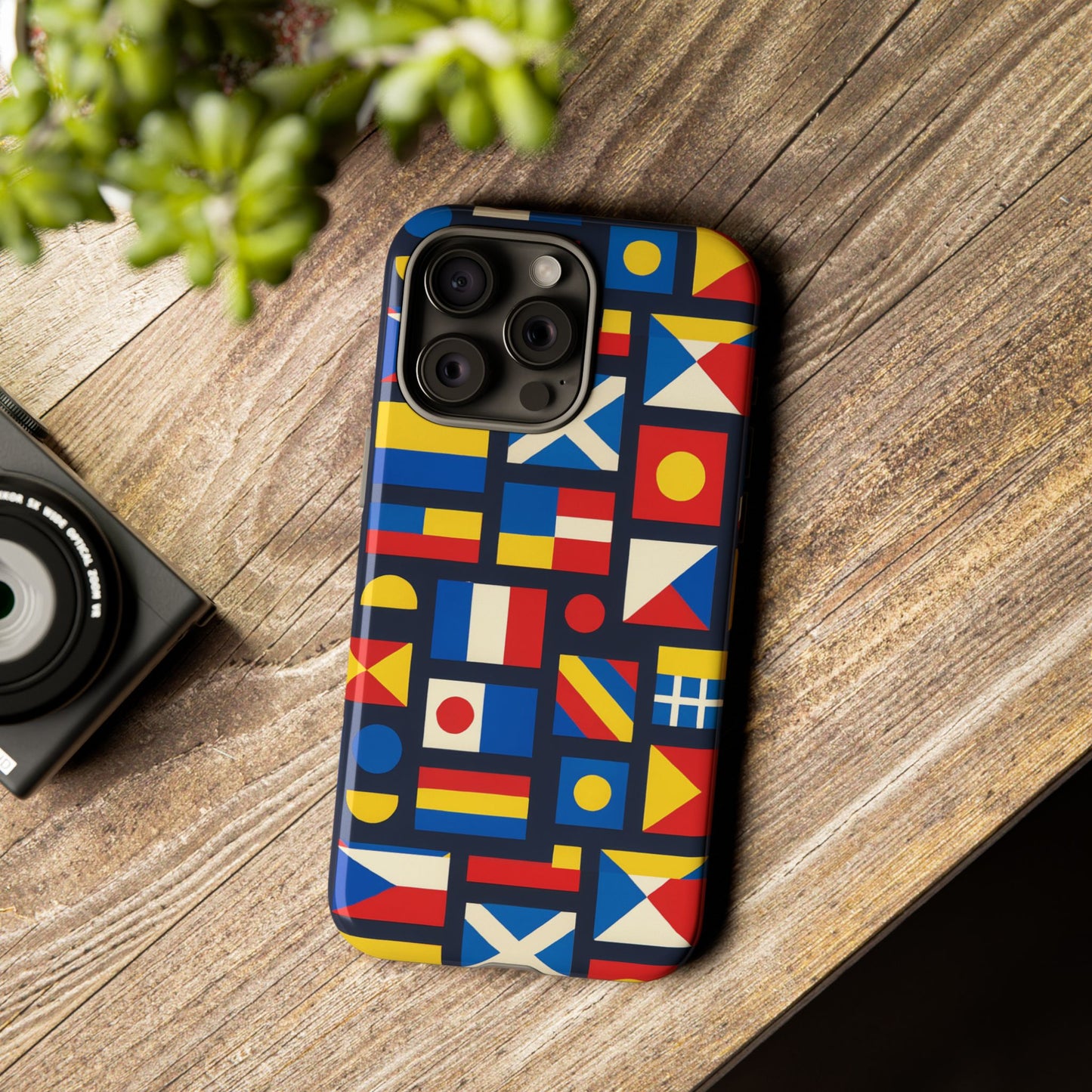 multicolour geometric protective phone case for smartphones, stylish protection and unique design, compatible with iphone 13, 14, 15 & 16 – all models including pro, pro max & plus