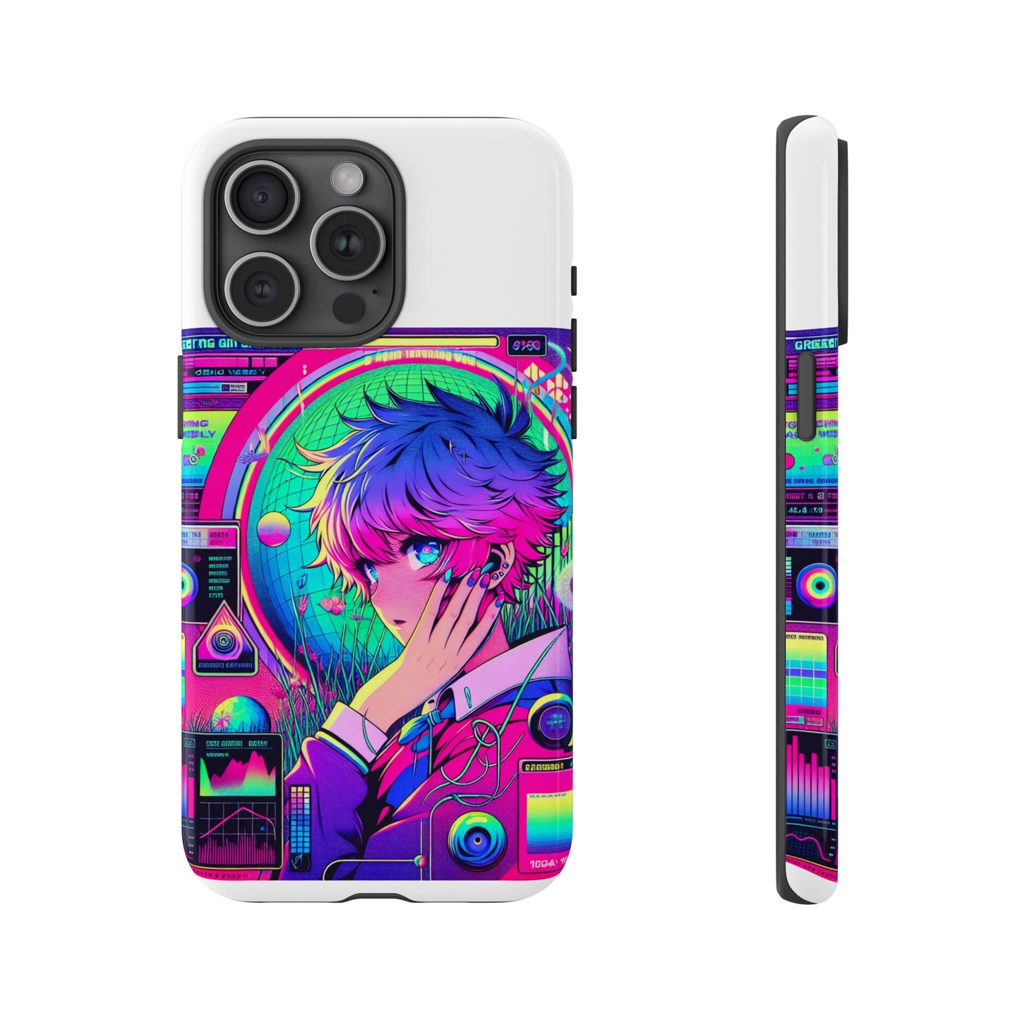 touching grass weekly vibrant protective phone case for smartphones, retro anime design, shock absorbent tpu, uv protected, unique gift for tech enthusiasts