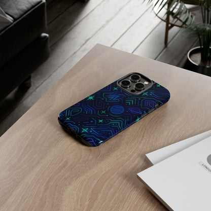 Vibrant Space Design Protective Phone Case in Blue and Green 3D Wrap for Stylish Protection Compatible with iPhone 13, 14, 15 & 16 – All Models Including Pro, Pro Max & Plus