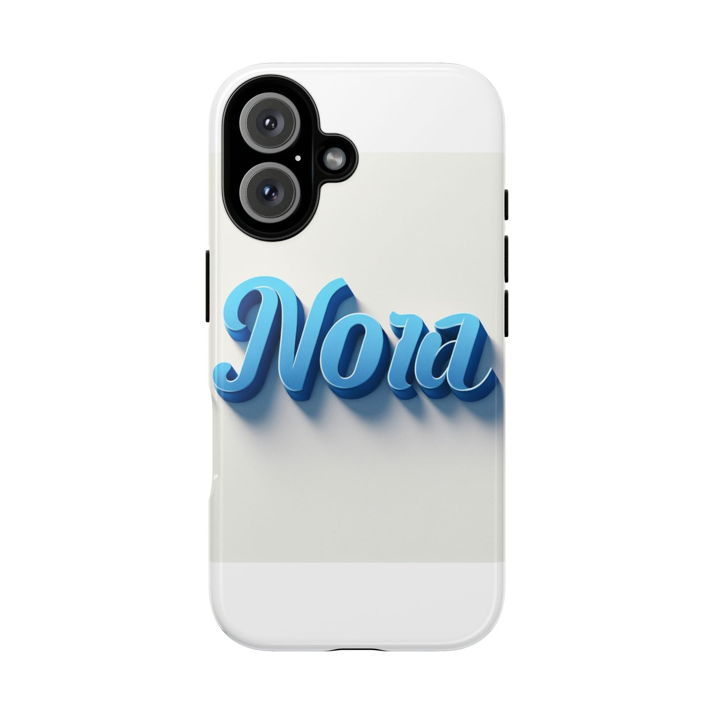 vibrant 3d text phone case in blue with retro design – stylish protection for smartphones, compatible with iphone 13, 14, 15 & 16 – all models including pro, pro max & plus