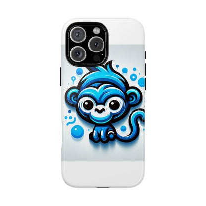 Vibrant 3D Wrap Protective Phone Case with Fun Blue Monkey Design – Stylish Accessory for Men and Women – Compatible with iPhone 13, 14, 15 & 16 – All Models Including Pro, Pro Max & Plus