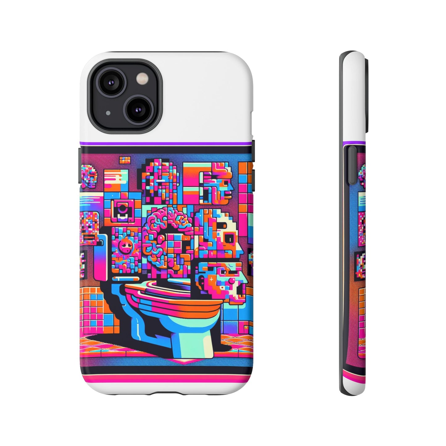 toilet head big brain 3d wrap protective phone case for anime lovers, durable tpu silicone, uv protected, stylish gift for birthdays and holidays