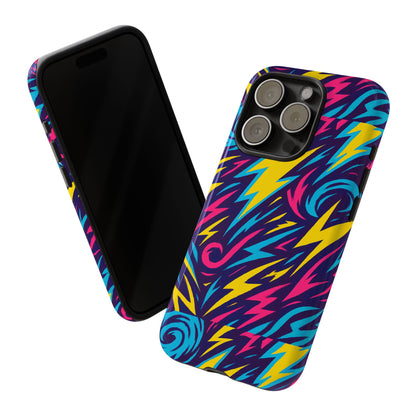 Vibrant Retro Lightning Bolt Protective Phone Case with 3D Design for Fashion Lovers Compatible with iPhone 13, 14, 15 & 16 – all models including Pro, Pro Max & Plus