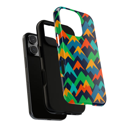 Vibrant Mountain Design Protective Phone Case with Colourful Abstract Pattern for Stylish Protection Compatible with iPhone 13, 14, 15 & 16 – All Models Including Pro, Pro Max & Plus