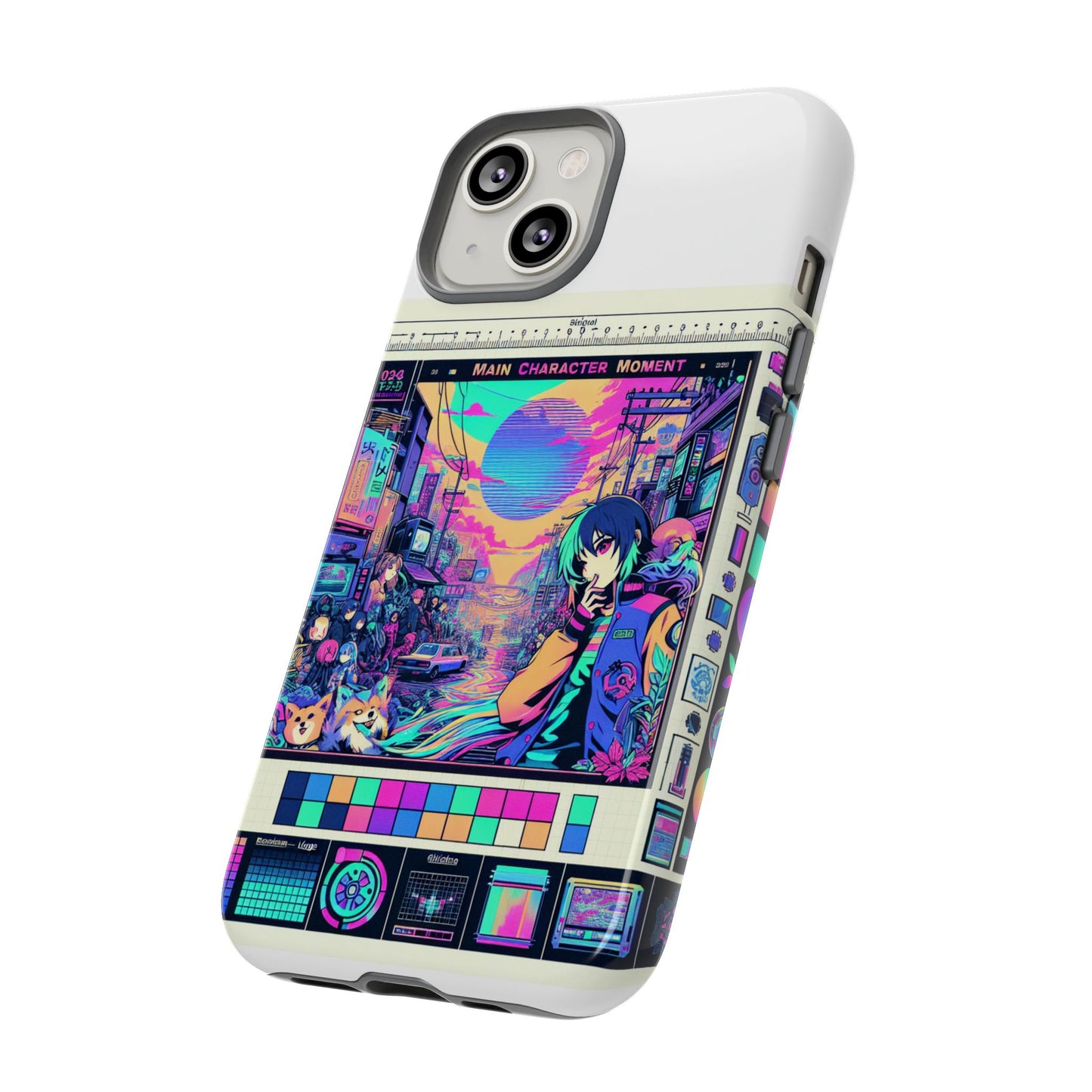 main character moment protective phone case, 3d wrap design, durable tpu silicone, uv protected, anime and comic inspired, unique gift for tech enthusiasts