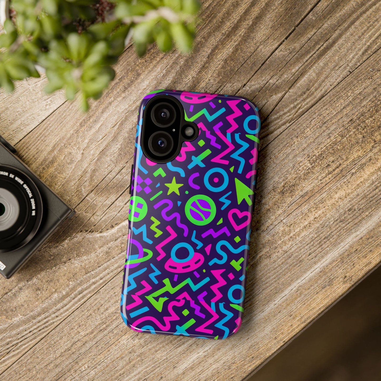 vibrant y2k abstract protective phone case with 3d wrap design for bold aesthetic compatible with iphone 13, 14, 15 & 16 – all models including pro, pro max & plus