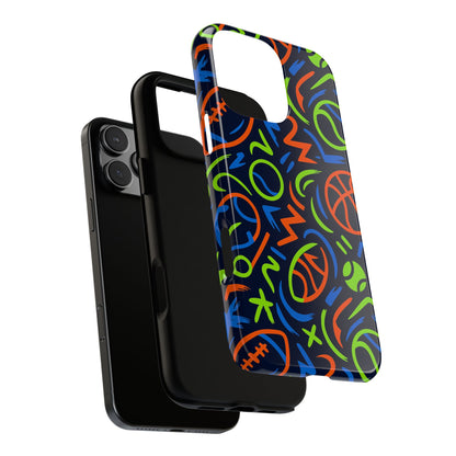 Vibrant 3D Wrap Protective Phone Case with Colourful Sports Design for Unique Style and Expression Compatible with iPhone 13, 14, 15 & 16 – all models including Pro, Pro Max & Plus