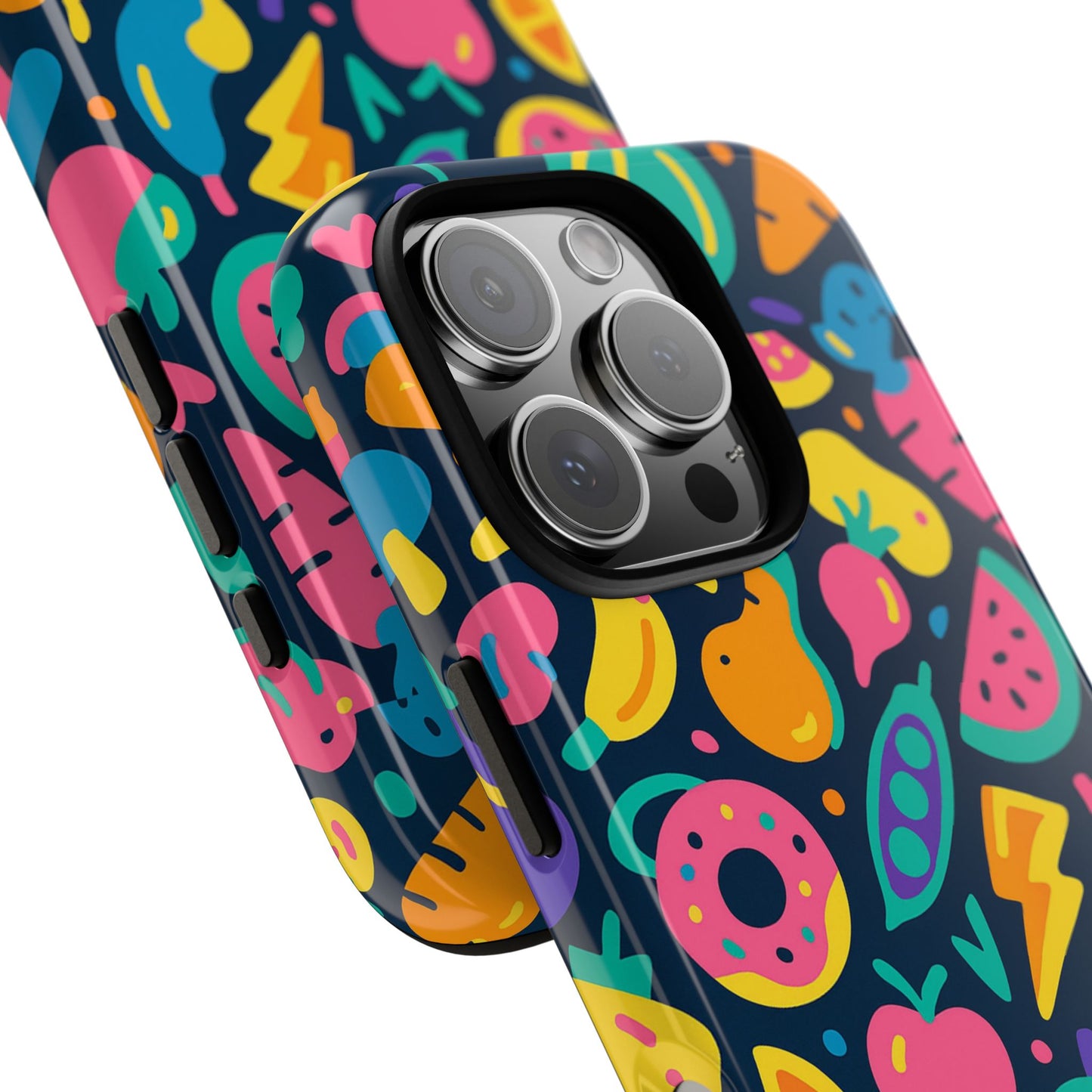 vibrant 3d fruit pattern protective phone case colourful accessory for stylish individuals compatible with iphone 13, 14, 15 & 16 – all models including pro, pro max & plus