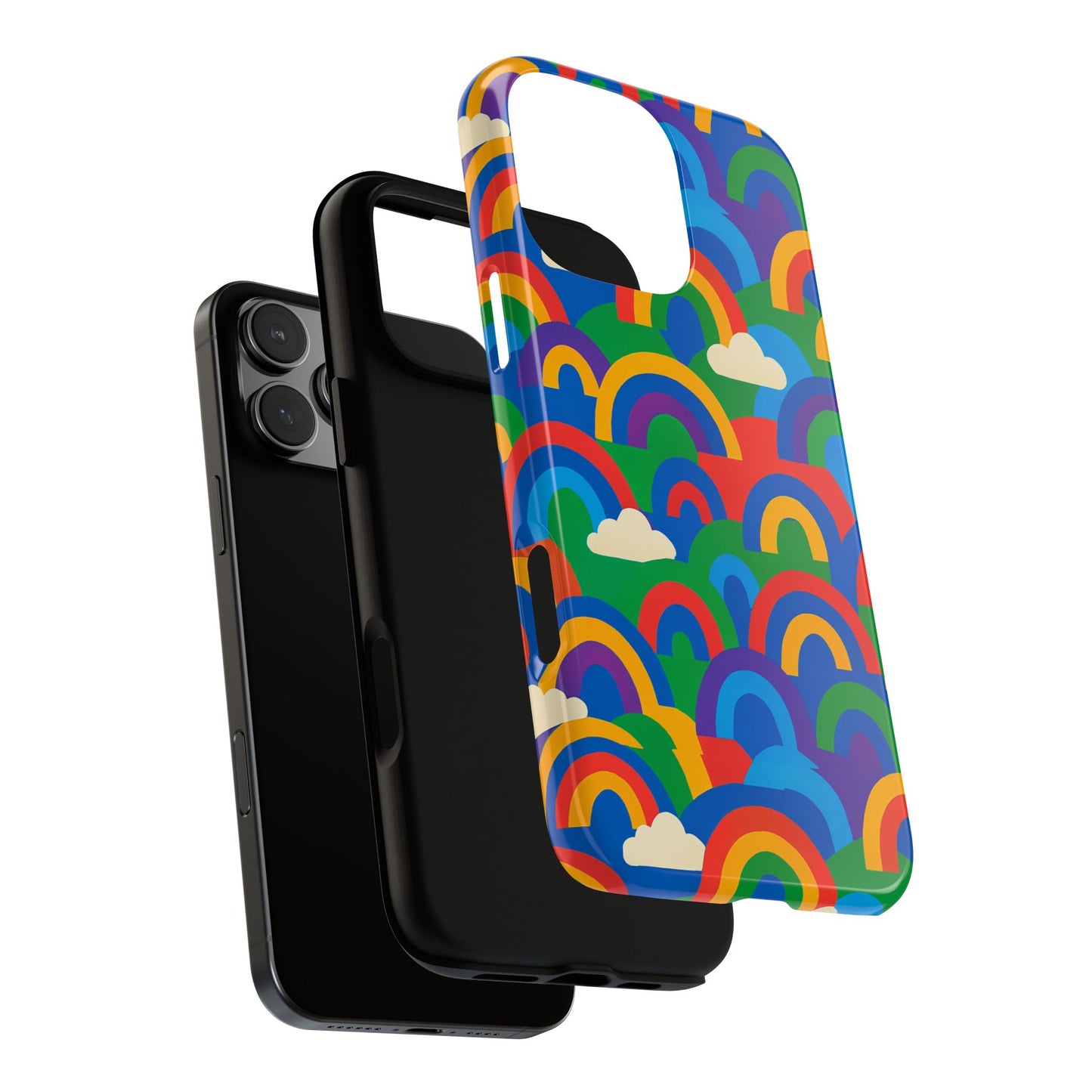 multicolour 3d rainbow phone case for trendy men and women unique playful design stylish protection compatible with iphone 13, 14, 15 & 16 – all models including pro, pro max & plus