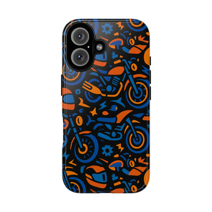 Vibrant Motorcycle Phone Case in Multicolour Design for Stylish Protection Compatible with iPhone 13, 14, 15 & 16 – All Models Including Pro, Pro Max & Plus
