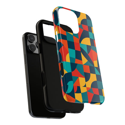 Vibrant Multicolour Geometric 3D Wrap Phone Case for Stylish Protection and Unique Expression Compatible with iPhone 13, 14, 15 & 16 – all models including Pro, Pro Max & Plus