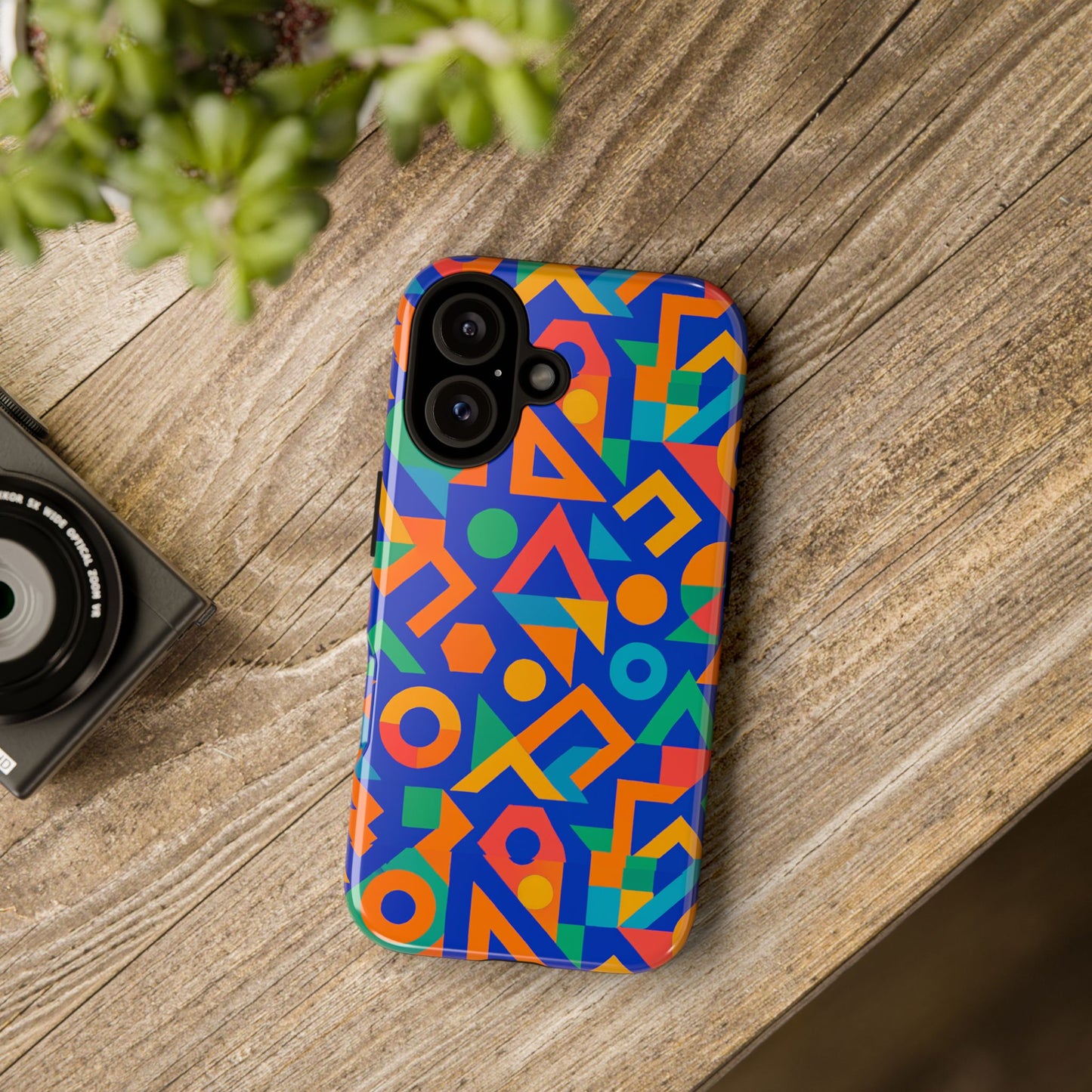 multicolour geometric 3d wrap protective phone case – vibrant accessory for creative individuals compatible with iphone 13, 14, 15 & 16 – all models including pro, pro max & plus