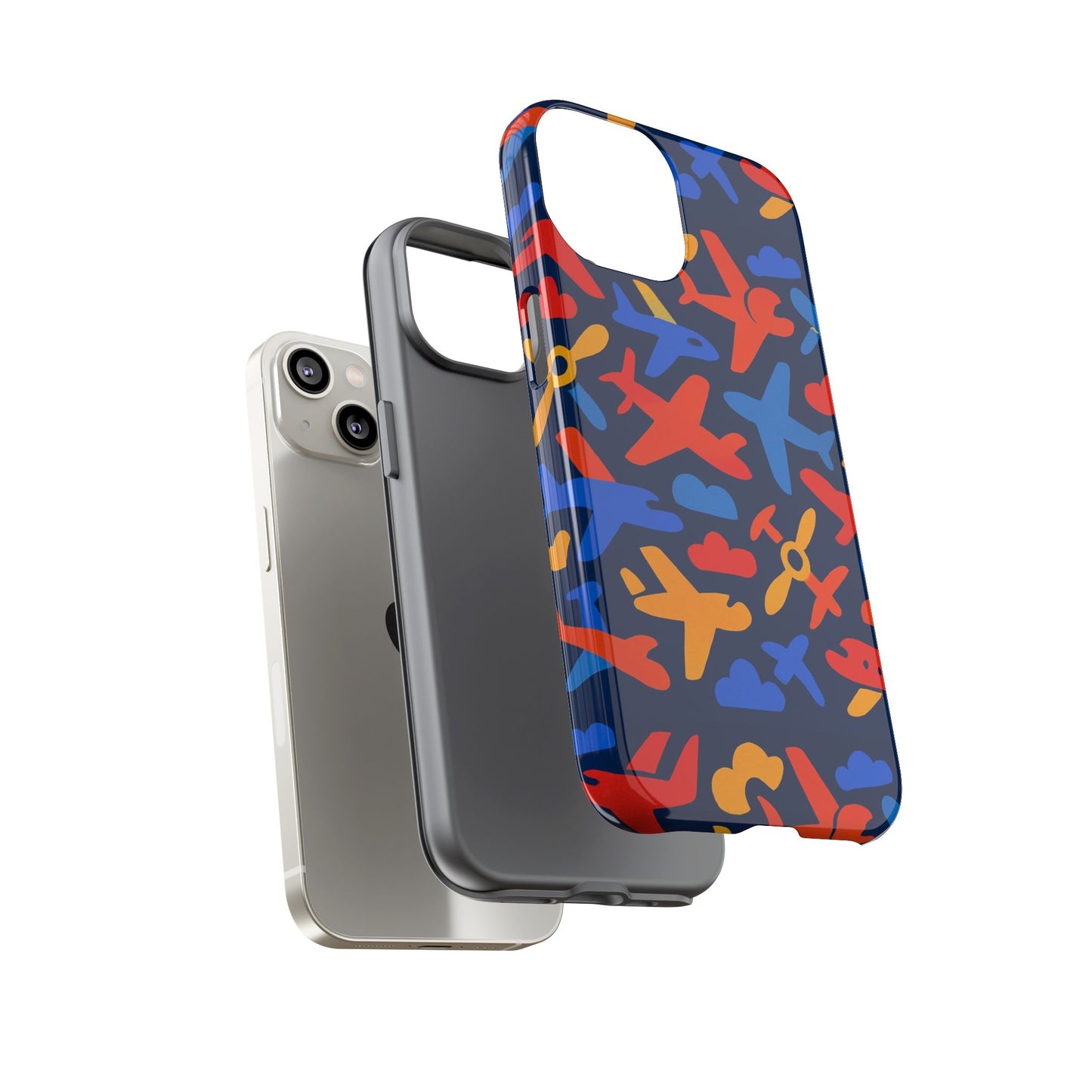 vibrant 3d wrap protective phone case with colourful aviation design for stylish protection compatible with iphone 13, 14, 15 & 16 – all models including pro, pro max & plus