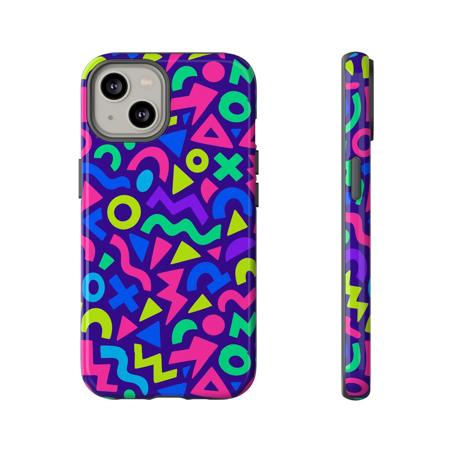 vibrant geometric 3d wrap protective phone case for men and women stylish accessory compatible with iphone 13, 14, 15 & 16 – all models including pro, pro max & plus