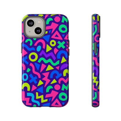 Vibrant Geometric 3D Wrap Protective Phone Case for Men and Women Stylish Accessory Compatible with iPhone 13, 14, 15 & 16 – all models including Pro, Pro Max & Plus